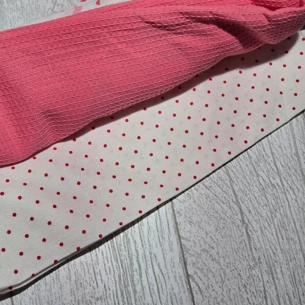 Nicole Miller Kichen Set 3 Towels W 2 Oven Mitts Dachshunds Hearts Pink LOVE NWT